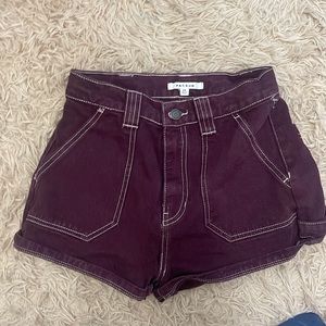 Pacsun burgundy denim shorts (size: 26)